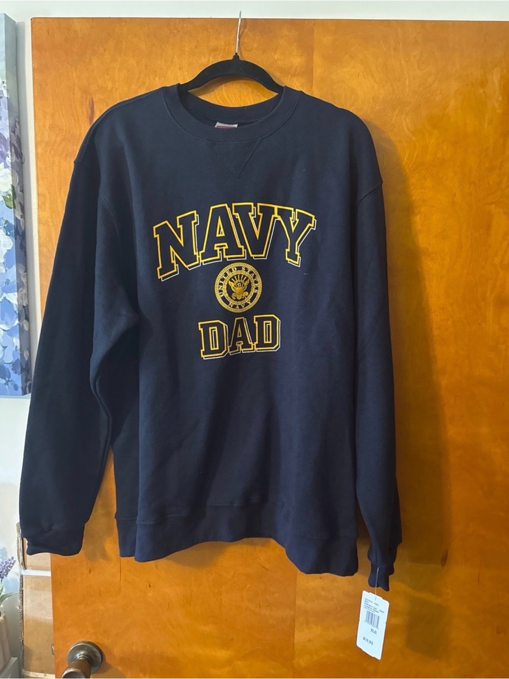 Vintage Jansport Navy Crewneck Sweatshirt with Yellow Lettering